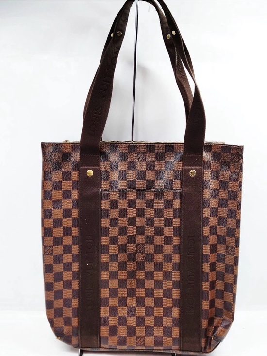 Louis Vuitton Handbags - Louis Vuitton Brown Checkered Tote with Dark Brown Straps